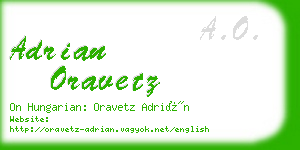 adrian oravetz business card